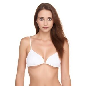 L Space Ribbed Helena Bikini Top White XS Adjustable Strap No Wire NWT